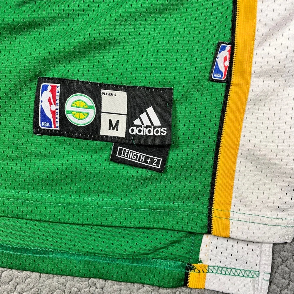 Adidas Seattle SuperSonics Ray Allen 34 NBA Jersey Green Yellow Mens Medium +2